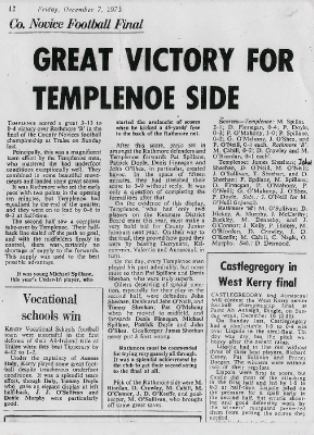 County Novice Final 1973, Templenoe V Rathmore_1